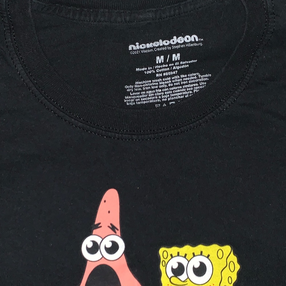 Nickelodeon Black T-Shirt with SpongeBob and Patrick